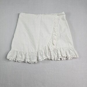 Lilly Pulitzer White Broderie Anglaise Ruffle eyelet Skirt Shorts Lined Women 8